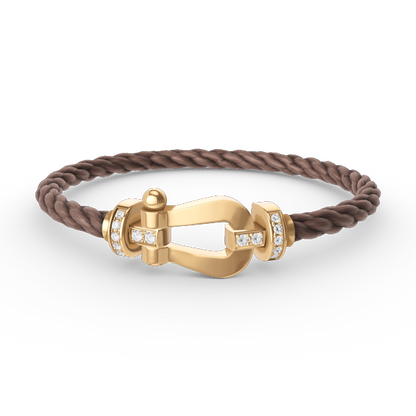 [Lumi Jewels]FORCE LARGE HORSESHOE HALF DIAMOND BRACELET GOLD