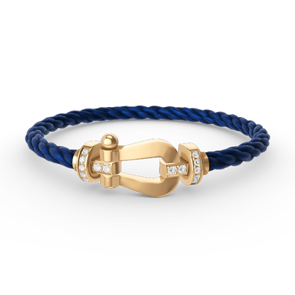 [Lumi Jewels]FORCE LARGE HORSESHOE HALF DIAMOND BRACELET GOLD