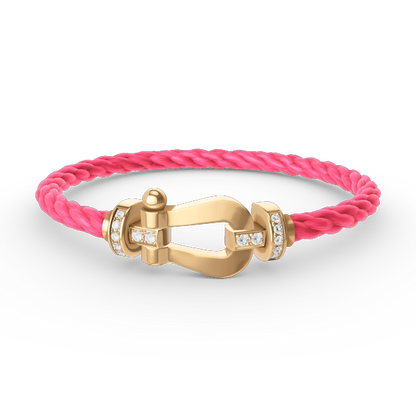 [Lumi Jewels]FORCE LARGE HORSESHOE HALF DIAMOND BRACELET GOLD