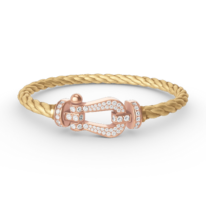 [Lumi Jewels]FORCE LARGE HORSESHOE FULL DIAMOND BRACELET ROSE GOLD