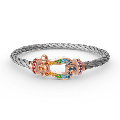 [Lumi Jewels]FORCE LARGE HORSESHOE  COLORED DIAMOND BRACELET ROSE GOLD