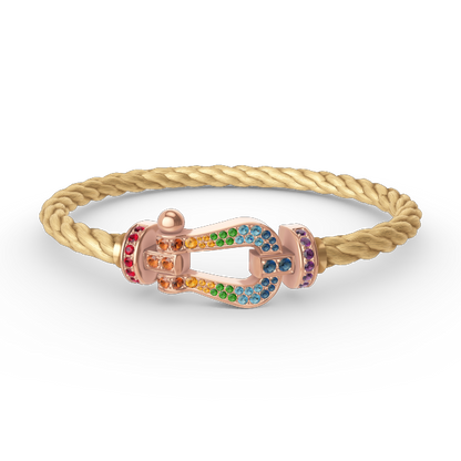 [Lumi Jewels]FORCE LARGE HORSESHOE  COLORED DIAMOND BRACELET ROSE GOLD