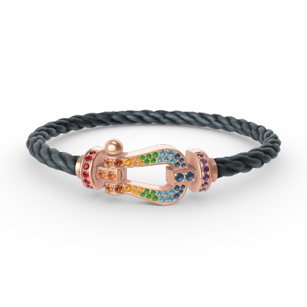 [Lumi Jewels]FORCE LARGE HORSESHOE  COLORED DIAMOND BRACELET ROSE GOLD