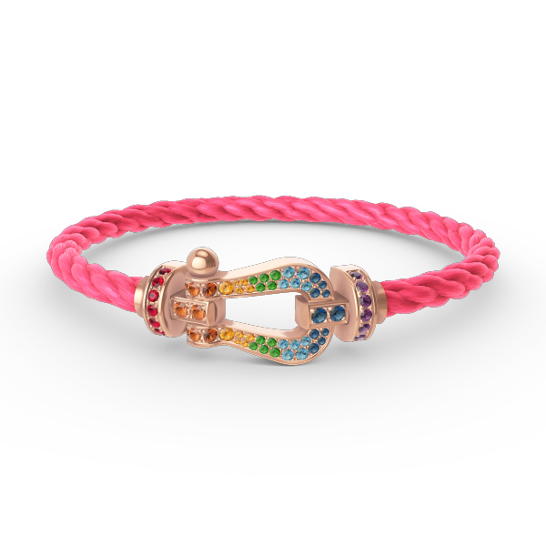 [Lumi Jewels]FORCE LARGE HORSESHOE  COLORED DIAMOND BRACELET ROSE GOLD