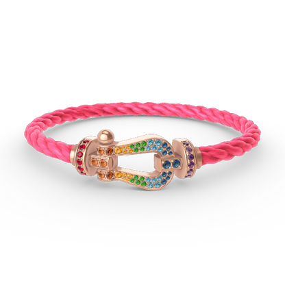 [Lumi Jewels]FORCE LARGE HORSESHOE  COLORED DIAMOND BRACELET ROSE GOLD