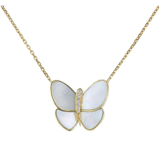 [Lumi Jewels]BUTTERFLY GOLD MOP DIAMOND NECKLACE