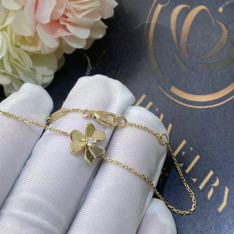 [Lumi Jewels]FRIVOLE GOLD FLOWER PINK MALACHITE BRACELET