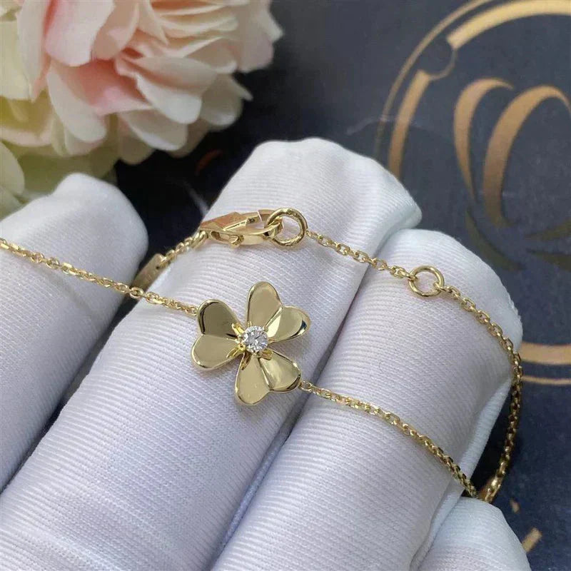 [Lumi Jewels]FRIVOLE GOLD FLOWER PINK MALACHITE BRACELET