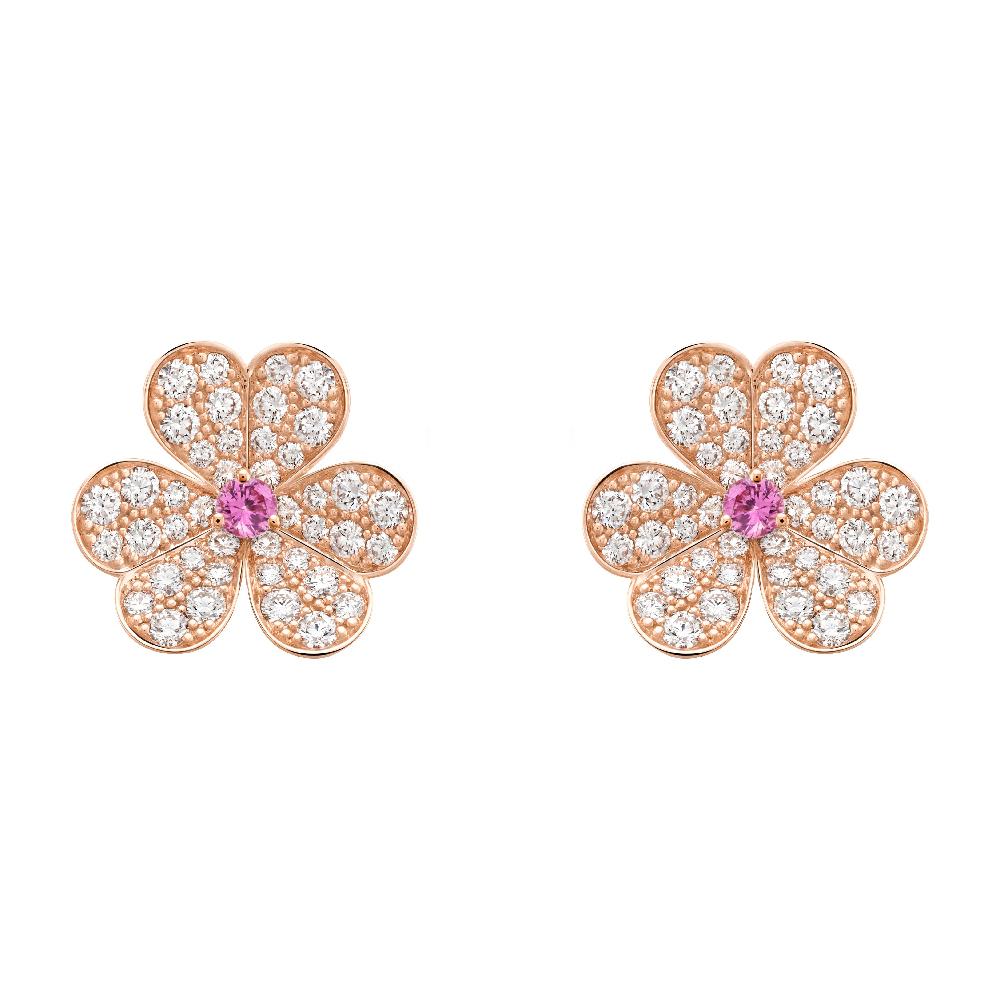 [Lumi Jewels]FRIVOLE PINK GOLD FLOWER DIAMOND EARRINGS