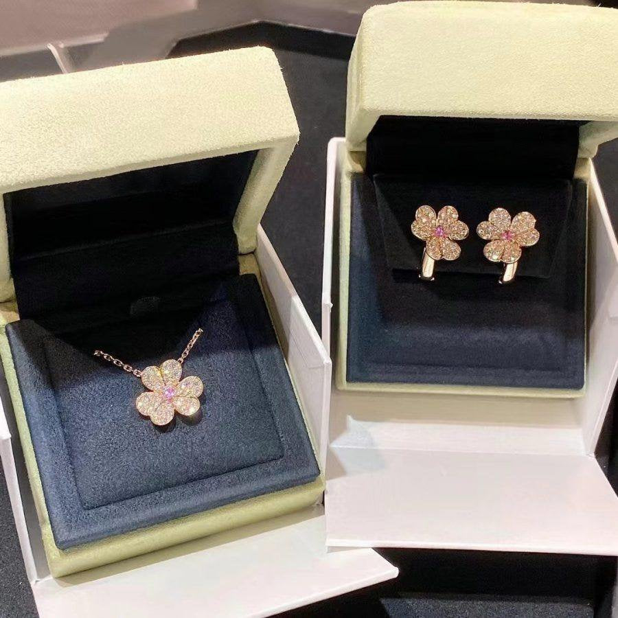 [Lumi Jewels]FRIVOLE PINK GOLD FLOWER DIAMOND EARRINGS