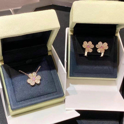 [Lumi Jewels]FRIVOLE PINK GOLD FLOWER DIAMOND EARRINGS