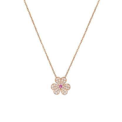 [Lumi Jewels]FRIVOLE ROSE GOLD FLOWER DIAMOND NECKLACE