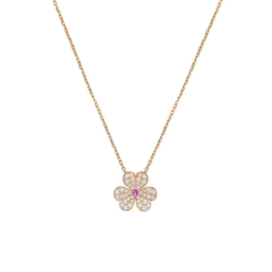 [Lumi Jewels]FRIVOLE ROSE GOLD FLOWER DIAMOND NECKLACE