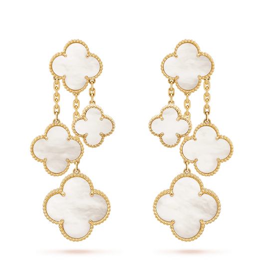 [Lumi Jewels]CLOVER EARRINGS WHITE MOP 4 MOTIFS GOLD