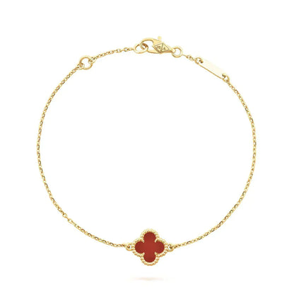 [Lumi Jewels]CLOVER  CARNELIAN SINGLE FLOWER BRACELET