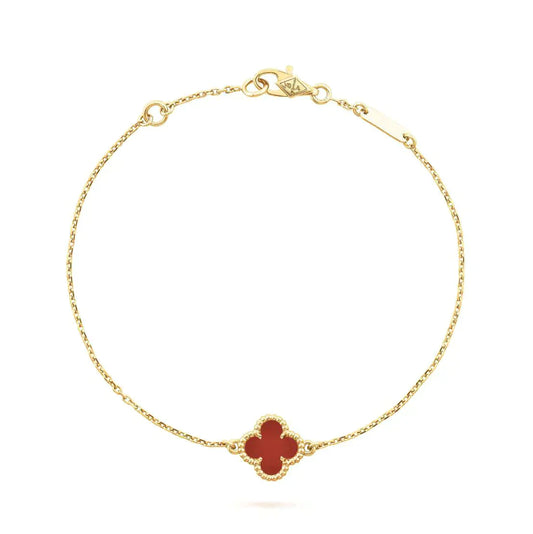 [Lumi Jewels]CLOVER  CARNELIAN SINGLE FLOWER BRACELET