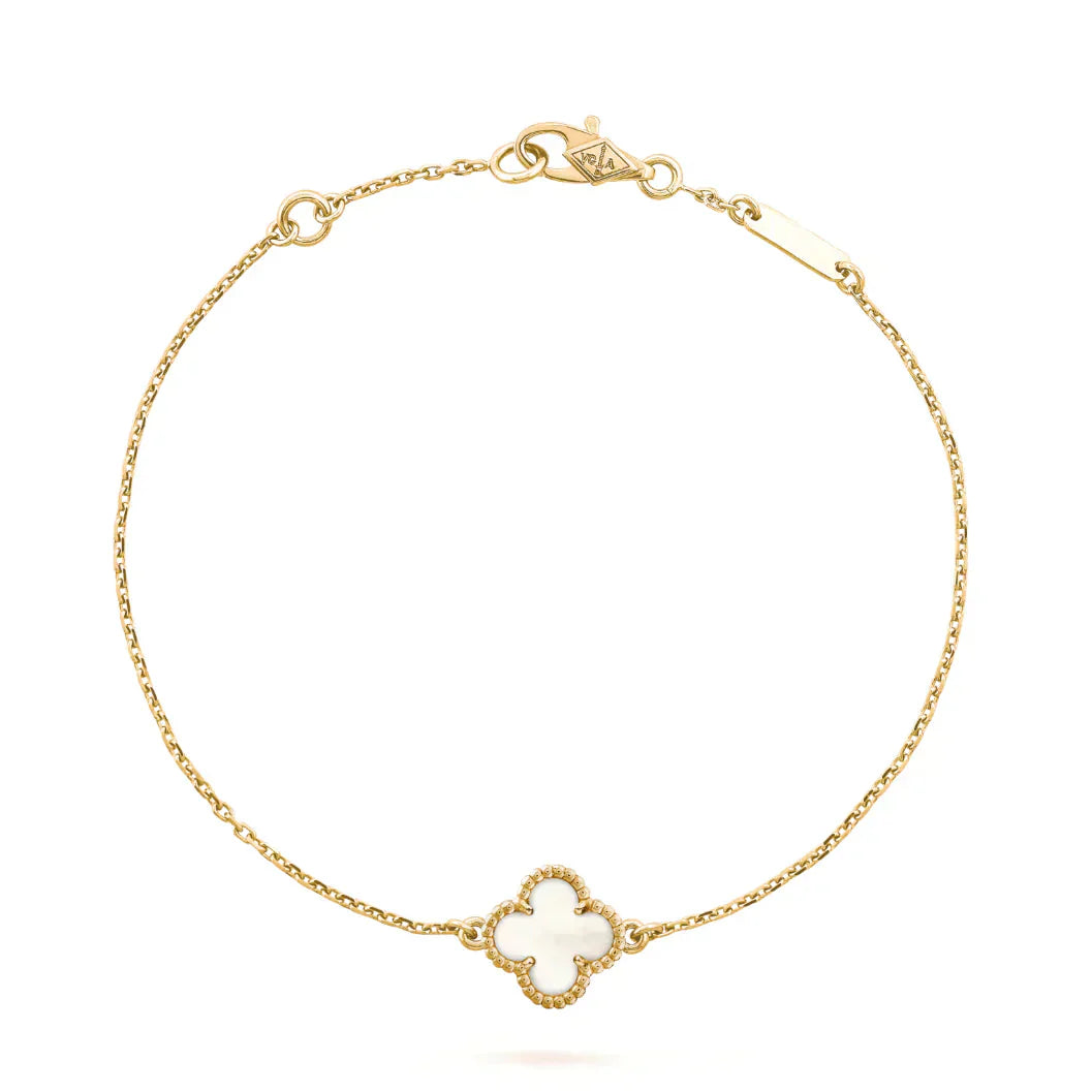 [Lumi Jewels]CLOVER WHITE MOP SINGLE FLOWER BRACELET