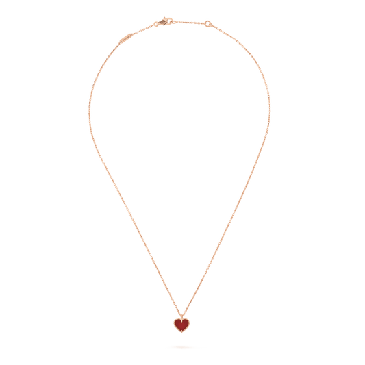 [Lumi Jewels]SWEET CLOVER CARNELIAN HEART NECKLACE