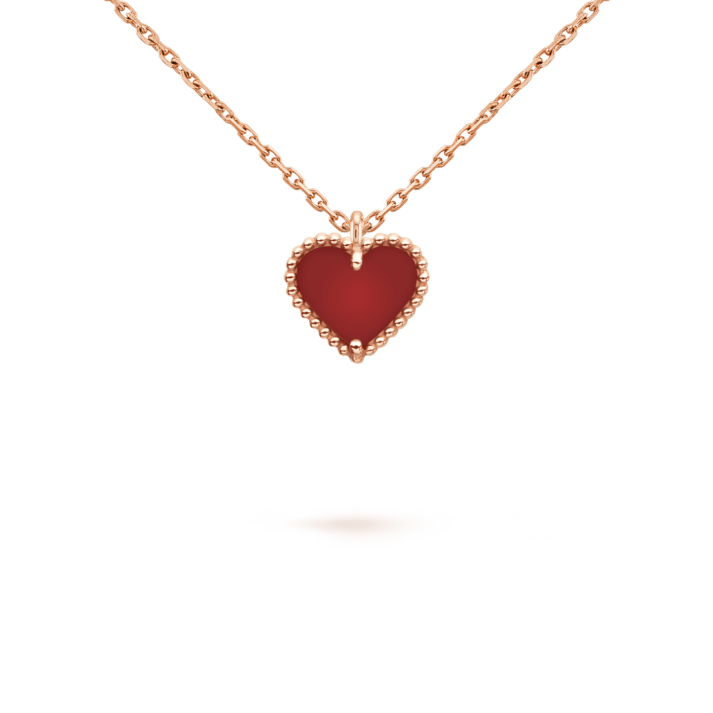 [Lumi Jewels]SWEET CLOVER CARNELIAN HEART NECKLACE