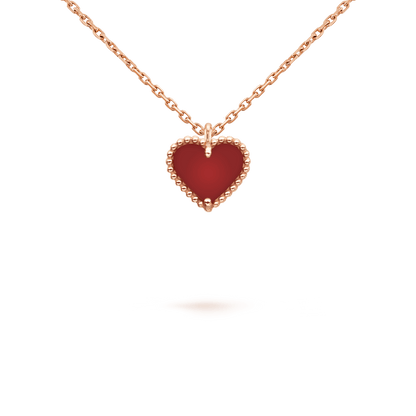 [Lumi Jewels]SWEET CLOVER CARNELIAN HEART NECKLACE