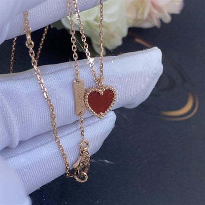 [Lumi Jewels]SWEET CLOVER CARNELIAN HEART NECKLACE
