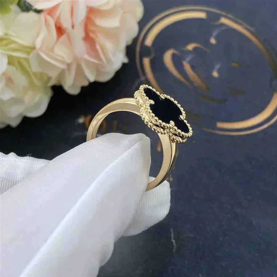 [Lumi Jewels]CLOVER ONYX RING