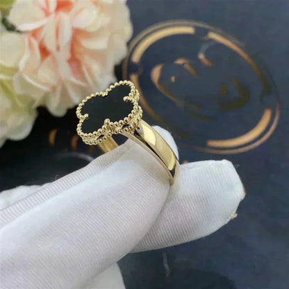 [Lumi Jewels]CLOVER ONYX RING