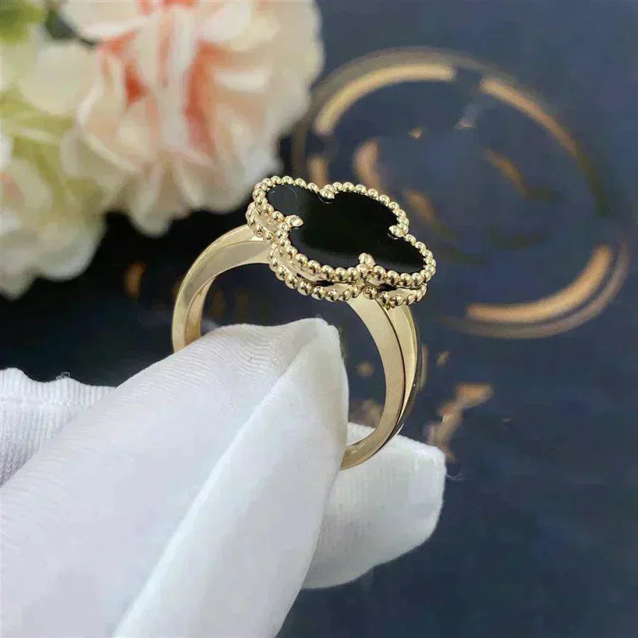 [Lumi Jewels]CLOVER ONYX RING