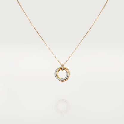 [Lumi Jewels]TRINITY NECKLACE SILVER GOLD PINK GOLD DIAMONDS