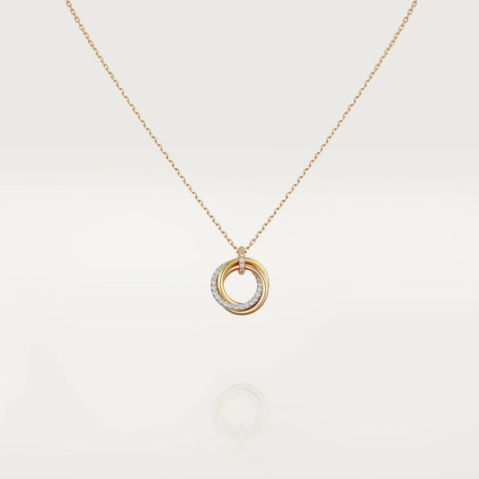 [Lumi Jewels]TRINITY NECKLACE SILVER GOLD PINK GOLD DIAMONDS