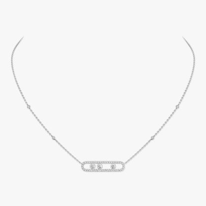 [Lumi] Move Pave_ Rose Gold Diamond Necklace