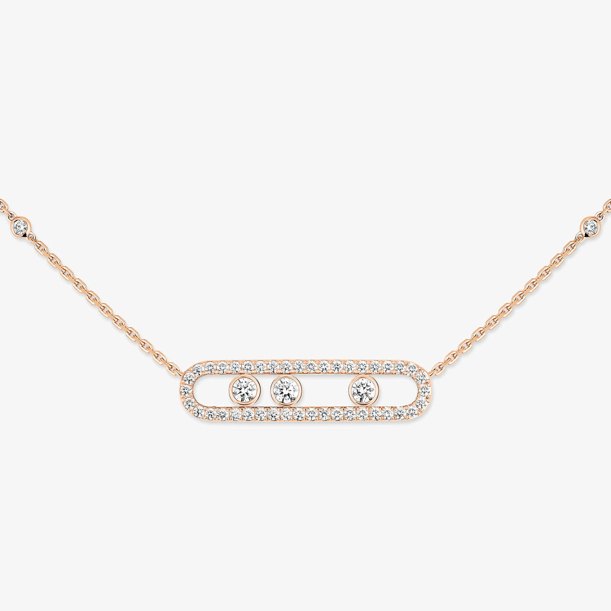 [Lumi] Move Pave_ Rose Gold Diamond Necklace