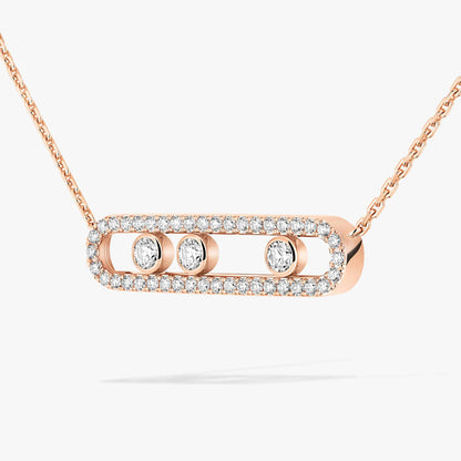 [Lumi] Move Pave_ Rose Gold Diamond Necklace
