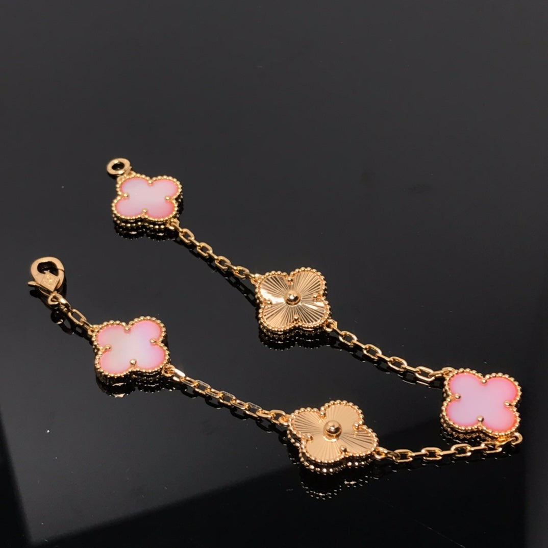 [Lumi Jewels]CLOVER BRACELET 5 MOTIF PINK AND PINK GOLD
