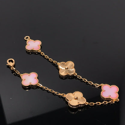[Lumi Jewels]CLOVER BRACELET 5 MOTIF PINK AND PINK GOLD