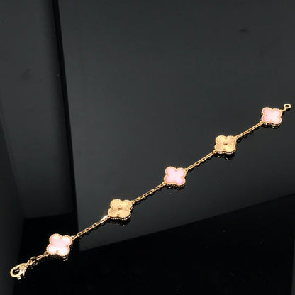 [Lumi Jewels]CLOVER BRACELET 5 MOTIF PINK AND PINK GOLD