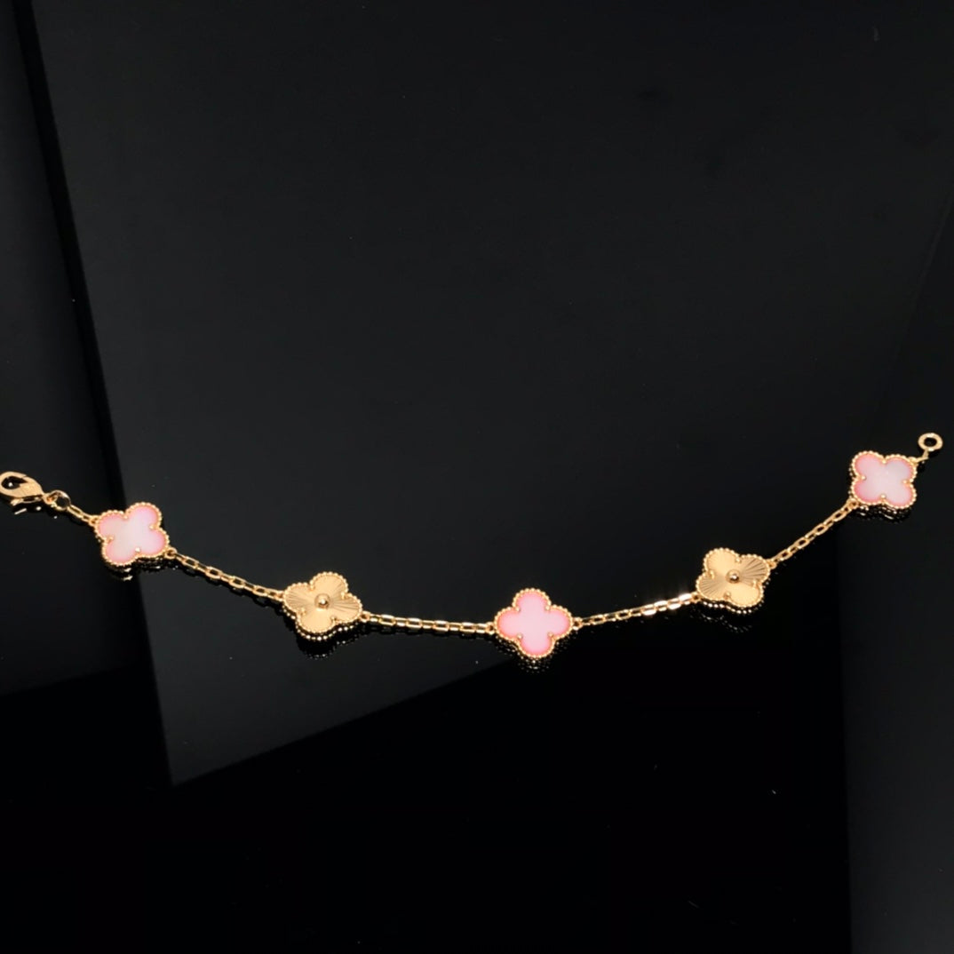 [Lumi Jewels]CLOVER BRACELET 5 MOTIF PINK AND PINK GOLD