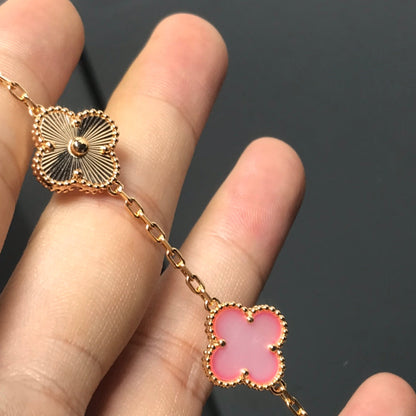 [Lumi Jewels]CLOVER BRACELET 5 MOTIF PINK AND PINK GOLD