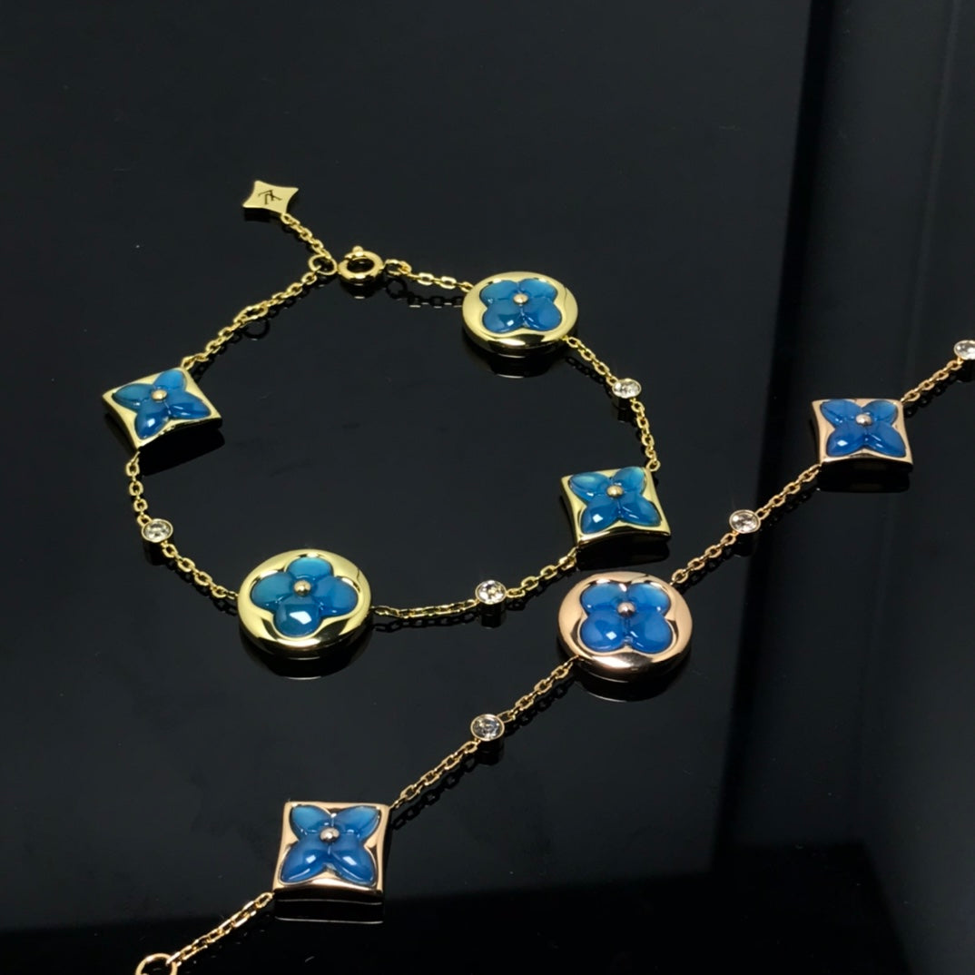 [Lumi Jewels]STAR AND SUN 4 MOTIF BLUE BRACELET