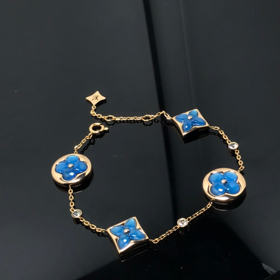 [Lumi Jewels]STAR AND SUN 4 MOTIF BLUE BRACELET