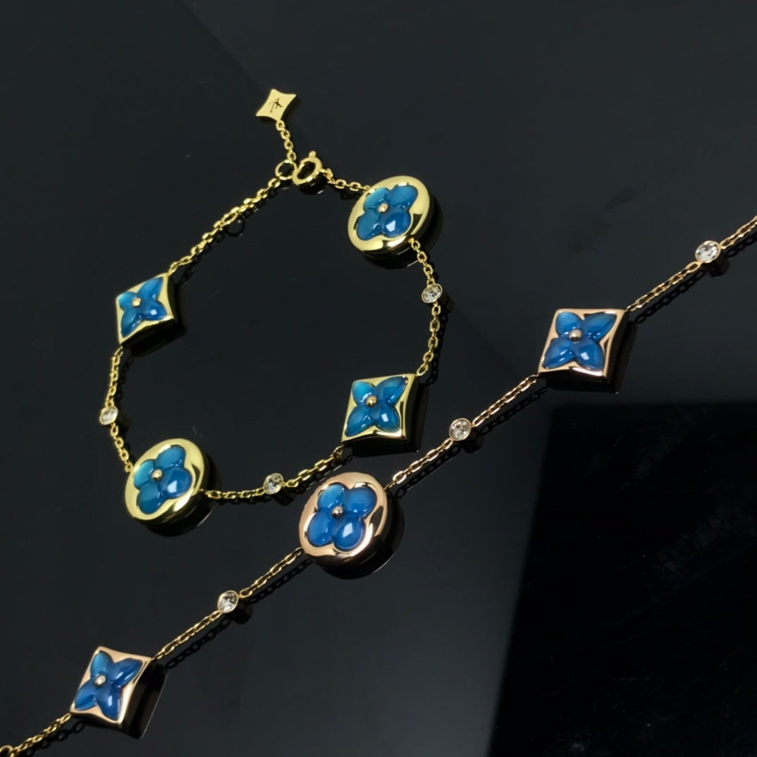 [Lumi Jewels]STAR AND SUN 4 MOTIF BLUE BRACELET