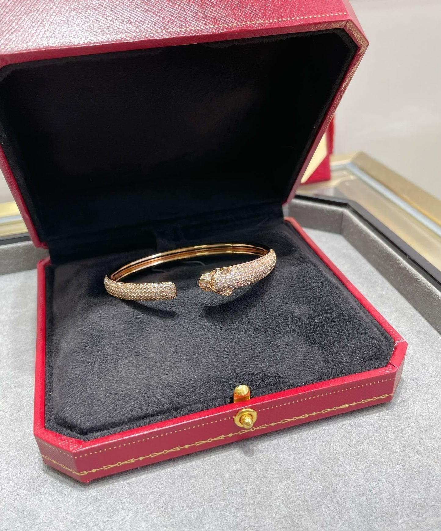 [Lumi Jewels]PANTHERE FULL DIAMOND OPEN BRACELET