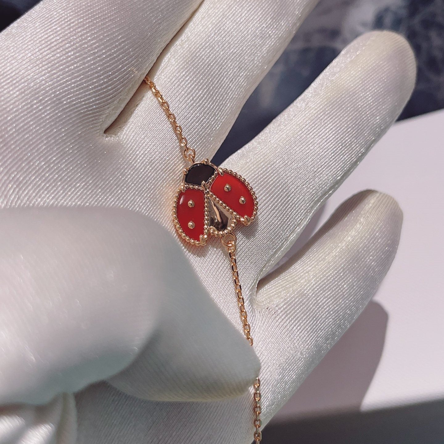 [Lumi Jewels]LUCKY SPRING 1 MOTIF PINK GOLD BRACELET