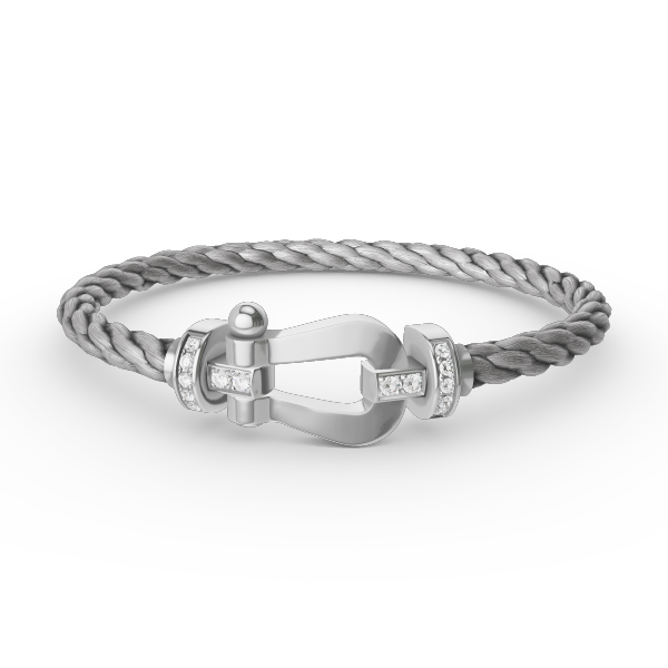 [Lumi Jewels]FORCE LARGE HORSESHOE HALF DIAMOND BRACELET SILVER