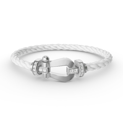 [Lumi Jewels]FORCE LARGE HORSESHOE HALF DIAMOND BRACELET SILVER
