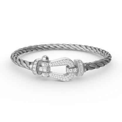 [Lumi Jewels]FORCE LARGE HORSESHOE FULL DIAMOND BRACELET SILVER