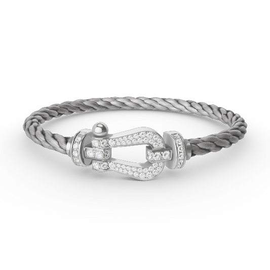 [Lumi Jewels]FORCE LARGE HORSESHOE FULL DIAMOND BRACELET SILVER