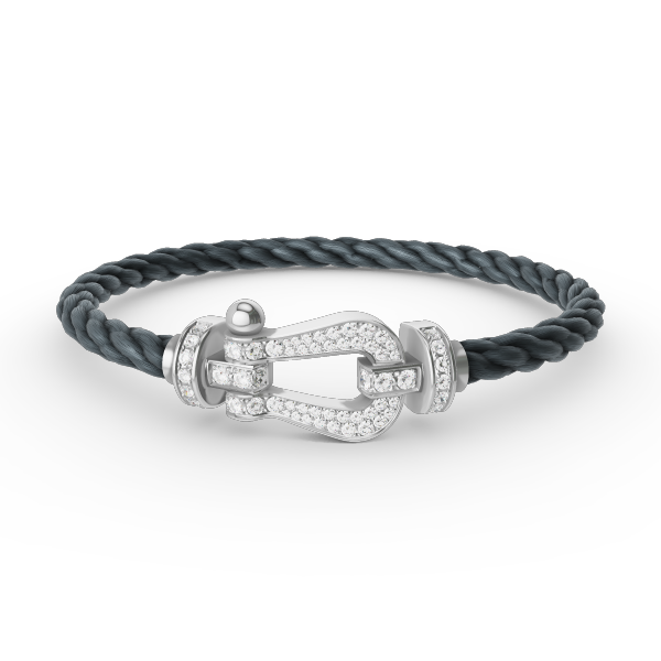 [Lumi Jewels]FORCE LARGE HORSESHOE FULL DIAMOND BRACELET SILVER