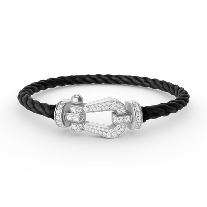 [Lumi Jewels]FORCE LARGE HORSESHOE FULL DIAMOND BRACELET SILVER