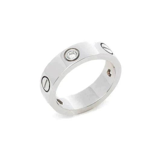 [Lumi Jewels]LOVE RING 5.5MM 3 DIAMONDS SILVER